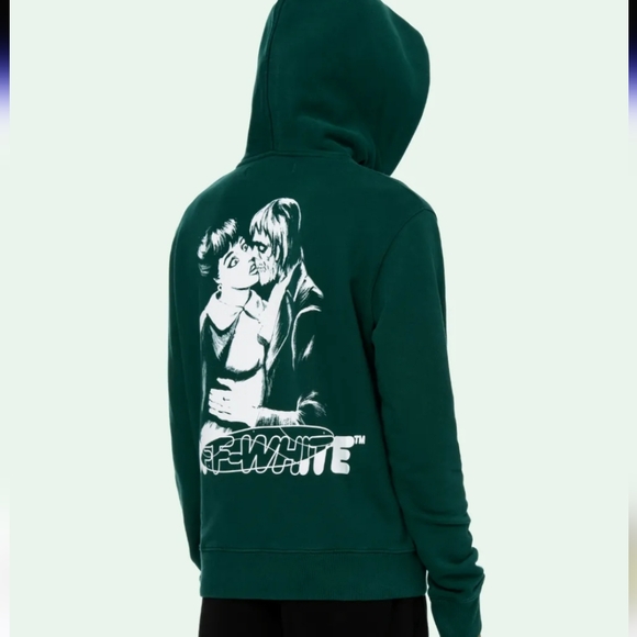 Off-White Kiss 21 Zombie Kiss XXL Green hoodie jacket 100% cotton